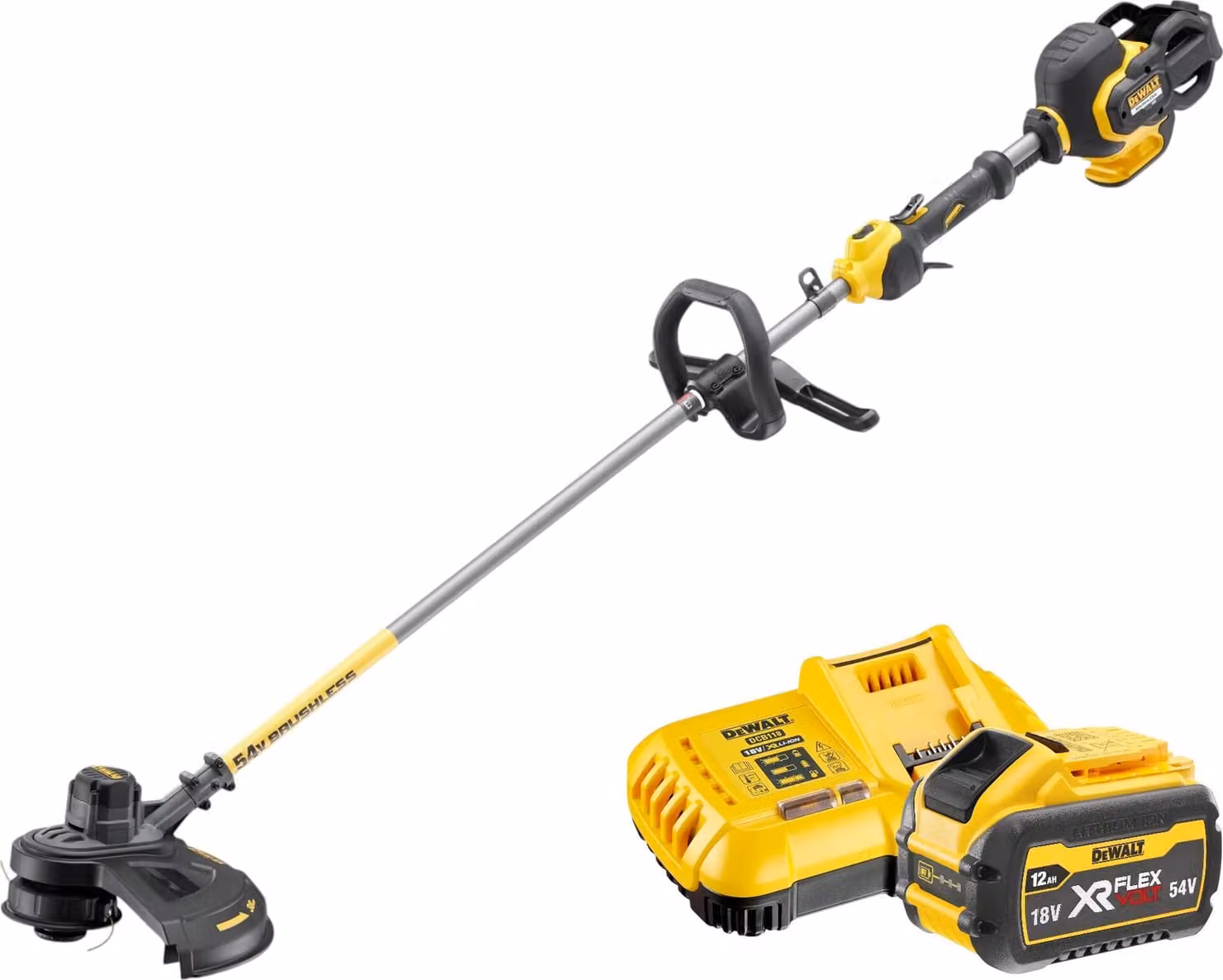 DeWalt DCM 571 Y1 Decespugliatore a batteria 54 V FlexVolt 38 cm Brushless + 1x batteria 12,0 Ah + caricabatteria