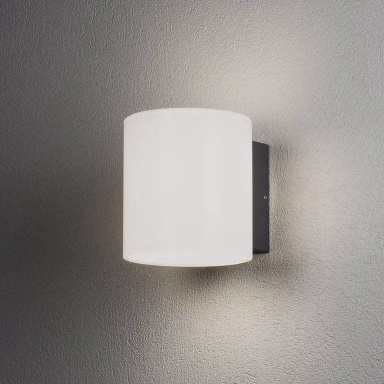 Konstsmide Applique da esterni a LED Foggia, Bianco / Opale, Vetro, Moderno, Applique LED da esterni