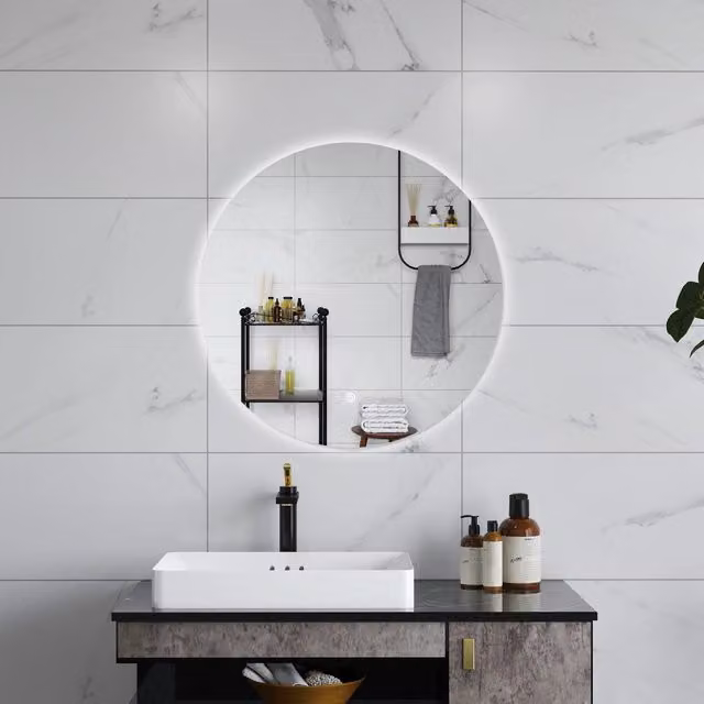 Specchio da bagno AICA con luce LED, dimmerabile e interruttore touch, L 90 cm x H 90 cm