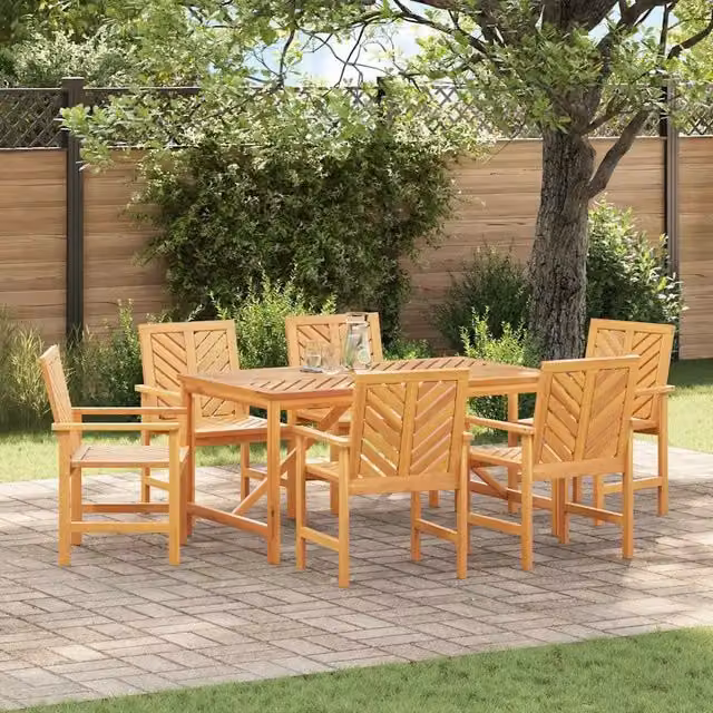 Set da Pranzo per Giardino 7 pz Marrone 3154107