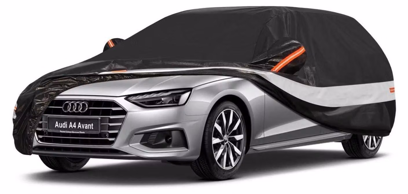 Copertura per auto, modello station wagon, 100% impermeabile, con 10 strati, colore nero, compatibile con Audi A4 Avant, VW Passat Variant, Octavia Combi, BMW Serie 3 Touring