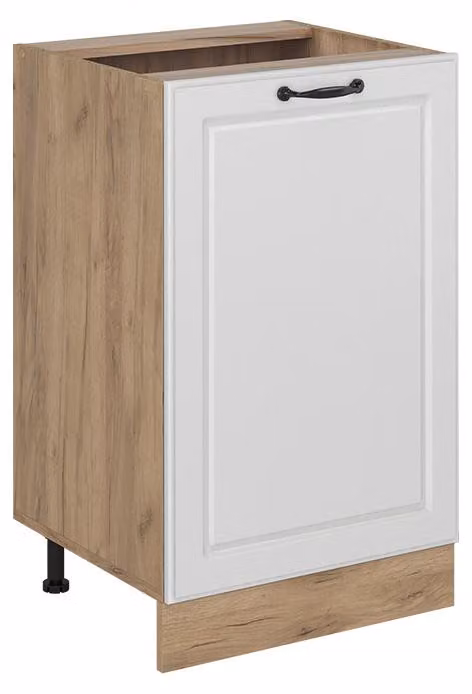 Mobiletto base cucina Vicco R-Line Bianco country/Rovere dorato 50 cm senza piano di lavoro, Model 70362