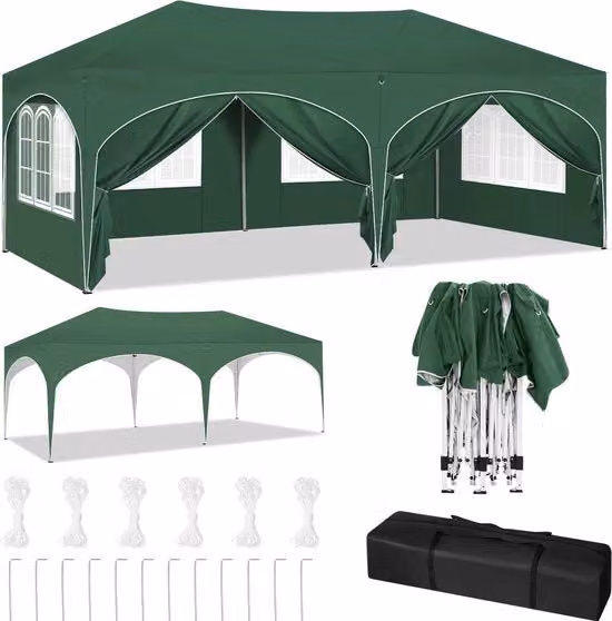 Tenda per Giardino - Tenda per Feste - Impermeabile - Verde - 3x6m