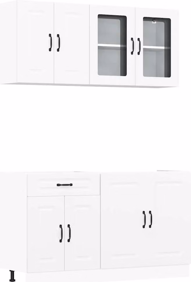 Set Mobili da Cucina 4 pz Kalmar Bianchi Legno Multistrato