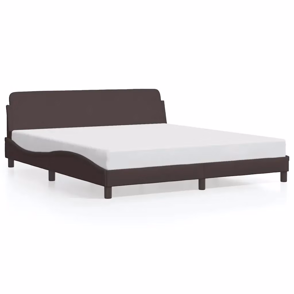 Letto moderno vidaXL in tessuto marrone con struttura in legno e metallo L/P/H: 218 x 160 x 74,5 cm – 2