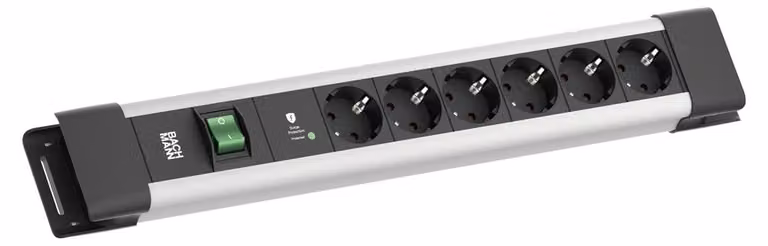 BACHMANN CONNECTUS 6xCEE7/3, 1xSPD-Plus 1xinterruttore 2,0m CEE7/7 Grigio
