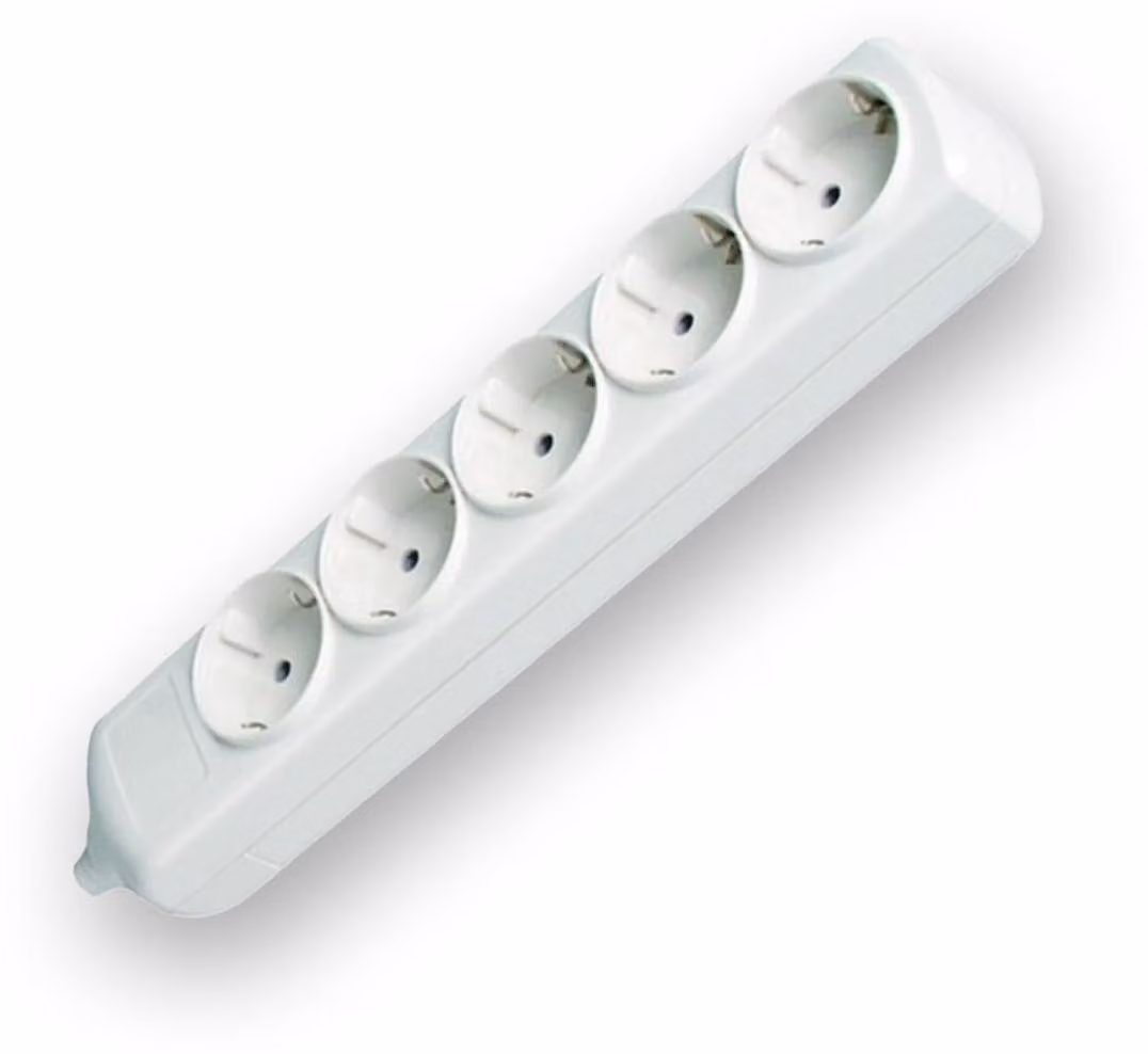 Prese multiple a 4 vie con interruttore, cavo da 1,5 m, 3 conduttori da 1,5 mm², colore nero - Ideale per collegare più apparecchi elettrici