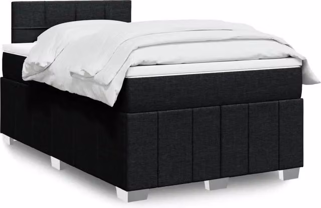 Giroletto a Molle con Materasso Nero 120x190 cm in Tessuto 3289309