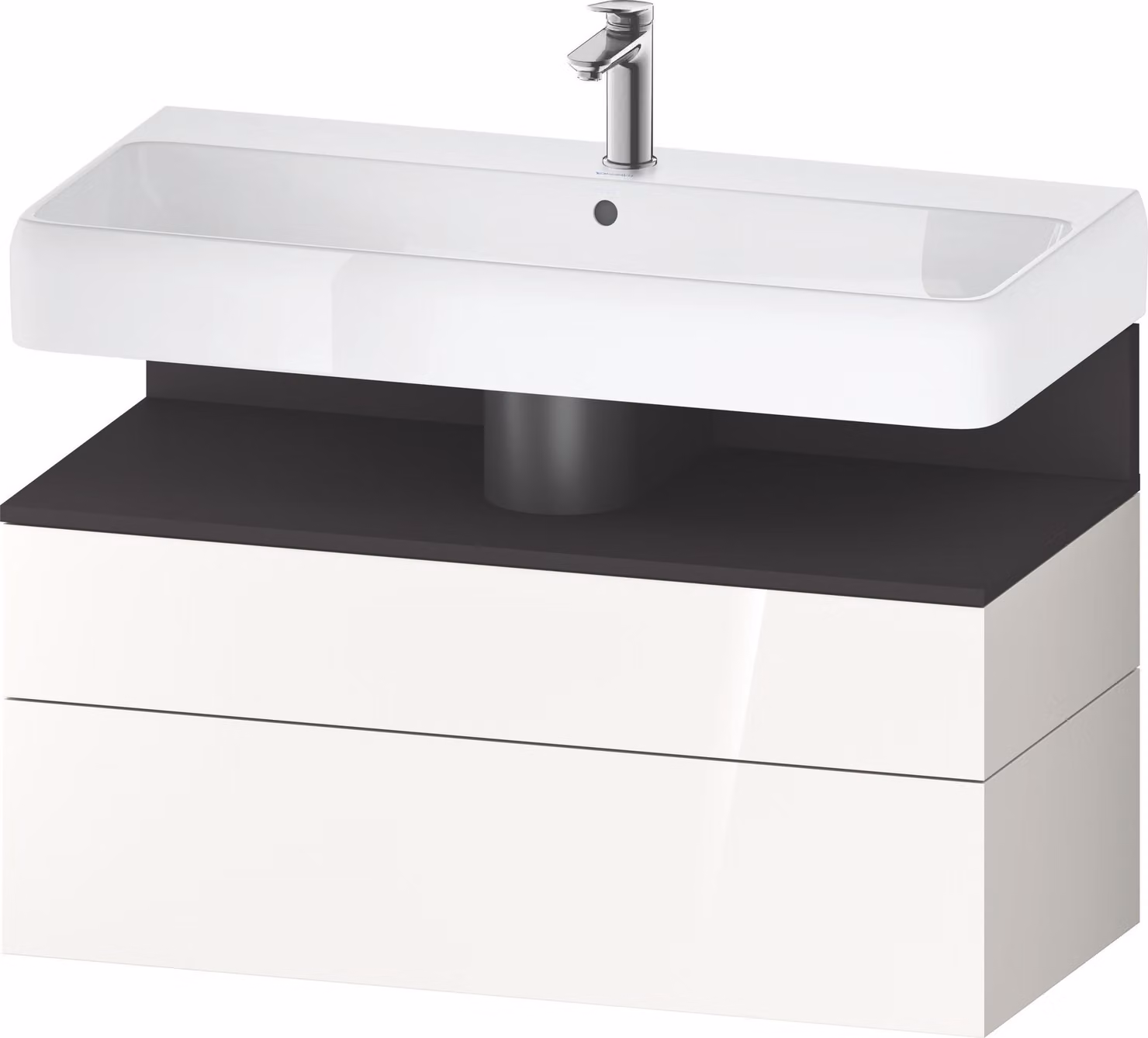 Duravit Collection One Meuble sous-lavabo, 1 tiroir et 1 tiroir, 990x470x590mm, niche graphite super mate, QA4395080220000, QA4395080220000