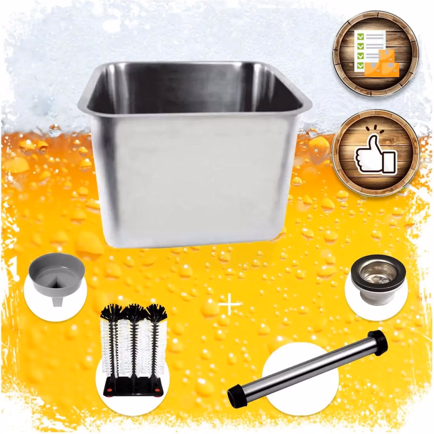 Set completo - Lavello Gastronorm in acciaio inox, 40x40x30 cm,