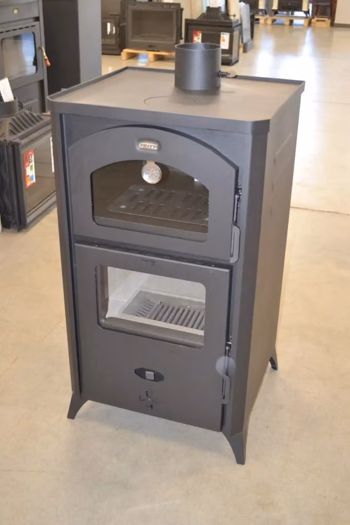 Stufa a legna con forno PRITY nera 14 kw L: 103,0 cm, P: 57,0 cm, H: 53,0 cm – 2