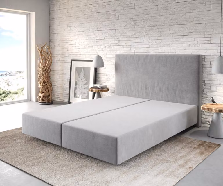DELIFE Struttura boxspring Dream-Well 160x200 cm microfibra grigio