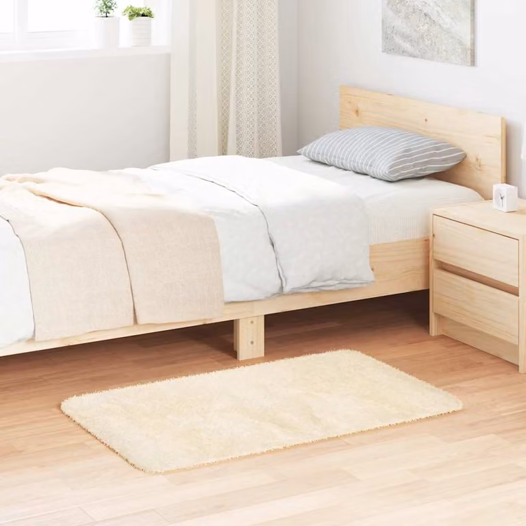 Tappeto Shaggy a Pelo Lungo vidaXL NAVARRA Crema Beige in Poliestere L: 100 cm, P: 60 cm