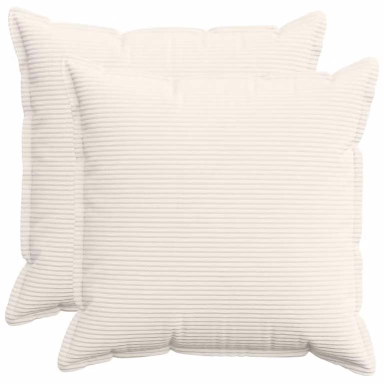 Set di 2 federe vidaXL HOUTEN in velluto a coste, colore crema, 80 x 80 cm