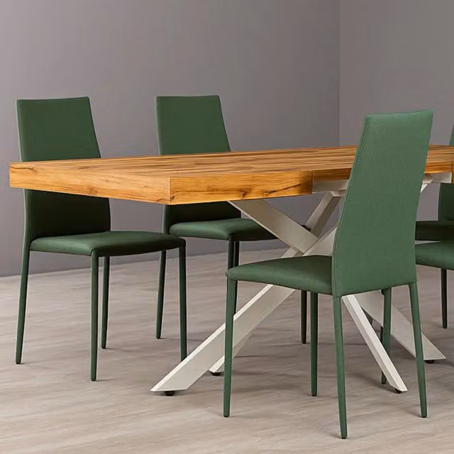 SET 6 SEDIA FELTRA IMBOTTITA TESSUTO VERDE