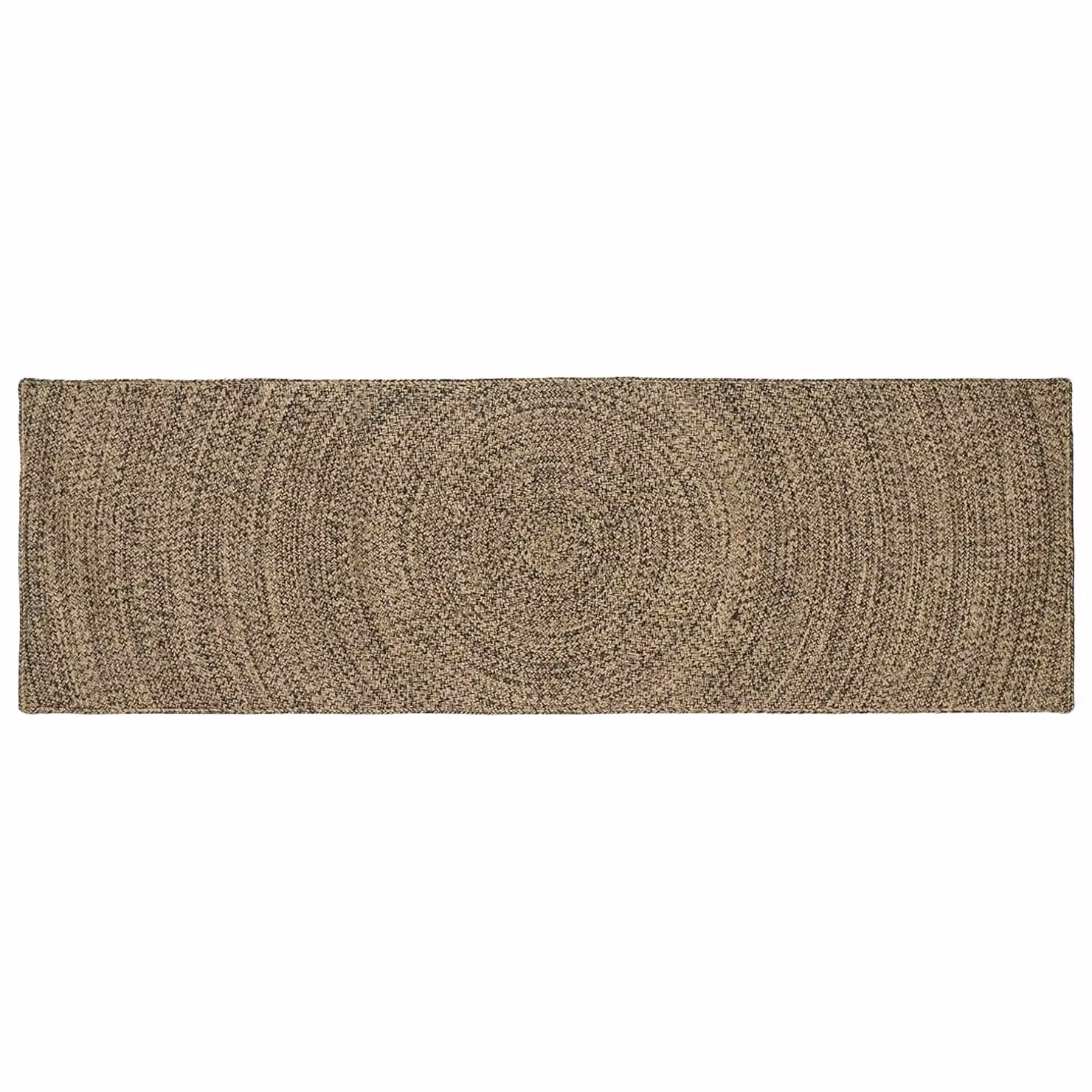Tappeto da area moderno in juta vidaXL, rettangolare, beige e nero, L 80 cm x P 250 cm