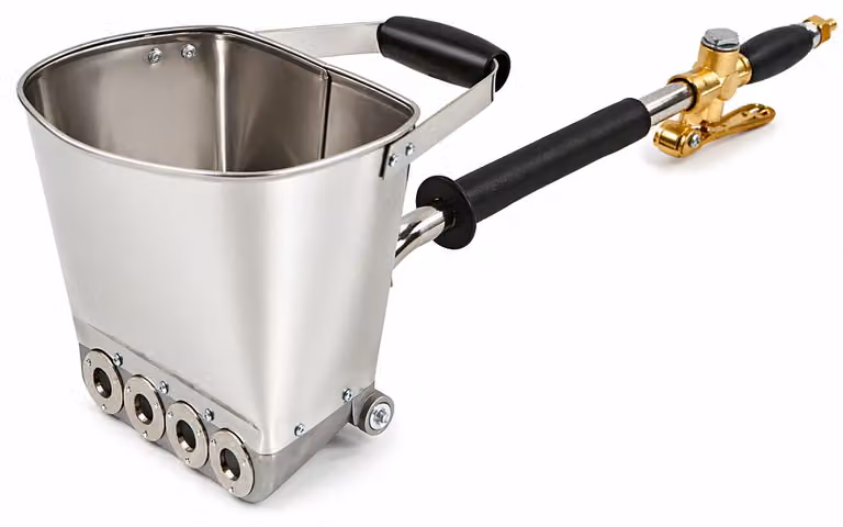 Pistola a spruzzo mortaio professionale, sprayer intonacatrice, per cemento, macchina per intonaco con fori, spruzzatore, gesso e calce per pittura murale e ristrutturazione, in acciaio inox Gebo