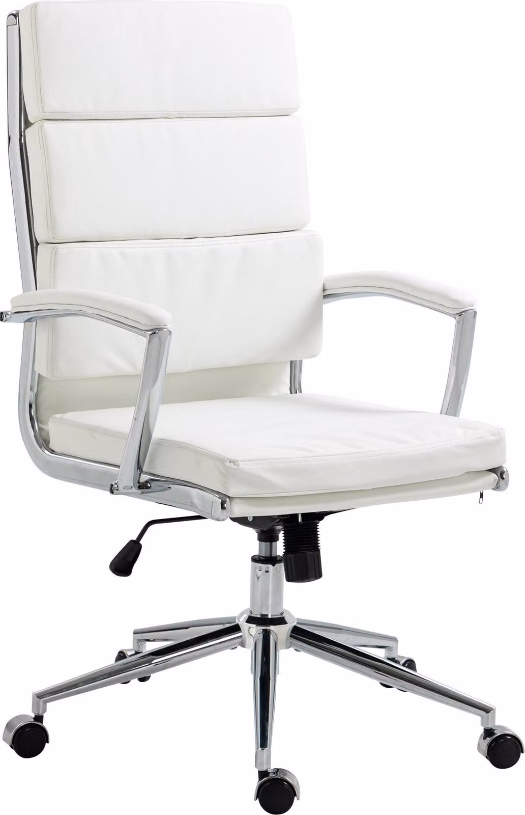 Sedia da ufficio CLP Cleveland I: rivestimento in vera pelle, ecopelle o tessuto | Colore: bianco | Materiale: ecopelle
