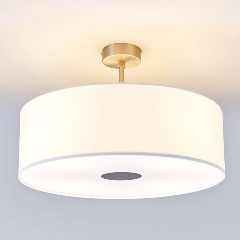 Plafoniera soffitto Gala Quitani, Bianco / Opale, Soggiorno / Sala da pranzo, Alluminio, Moderno, Plafoniera