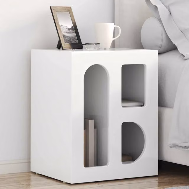 Set di 2 comodini vidaXL in legno bianco lucido L/P/H: 40 x 35 x 50 cm