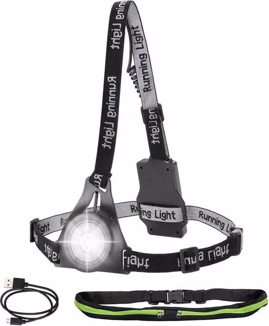 Torcia frontale ricaricabile via USB, impermeabile, con 3 modalità di illuminazione e 500 lumen, ideale per attività all'aperto, jogging, campeggio e sport
