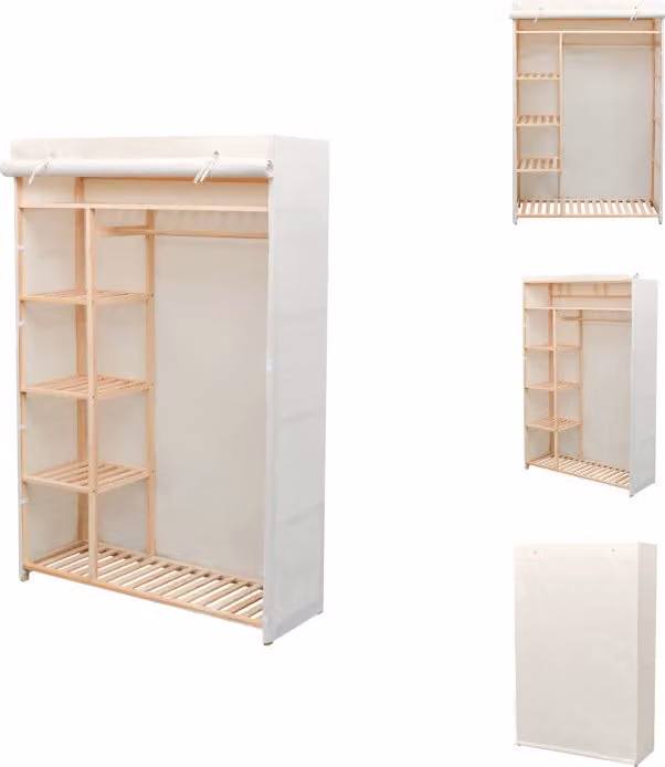 vidaXL Armadio in tessuto e legno di pino, 110 x 40 x 170 cm - Armadi
