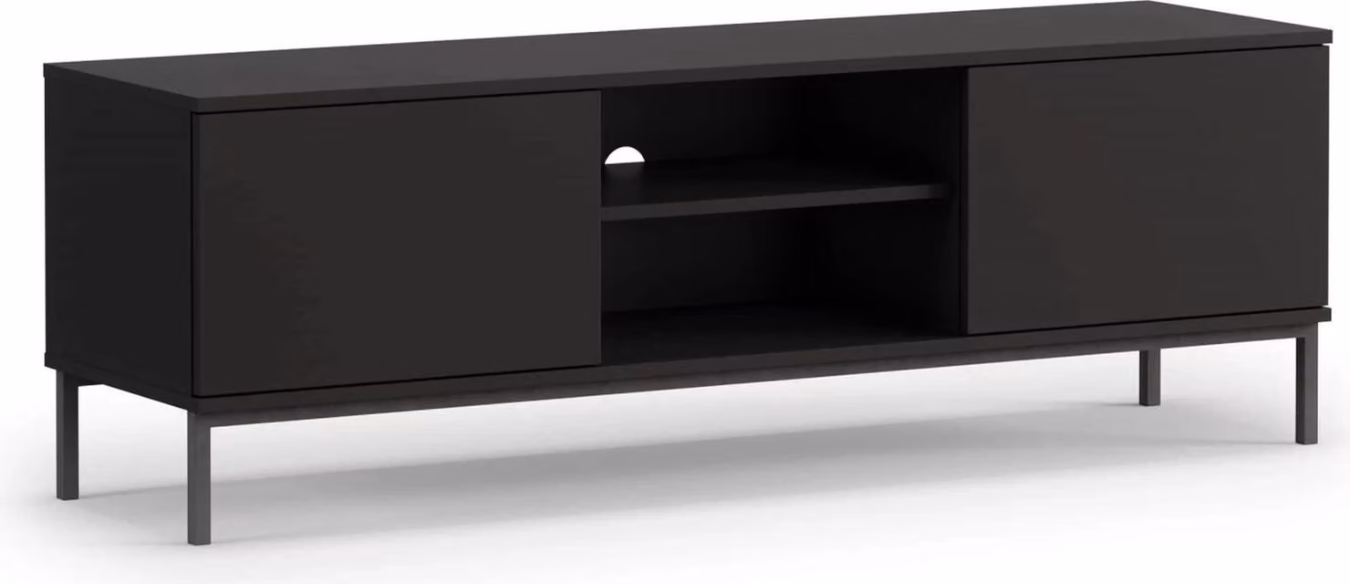 Tavolino per TV a doppia anta NIXI - Nero