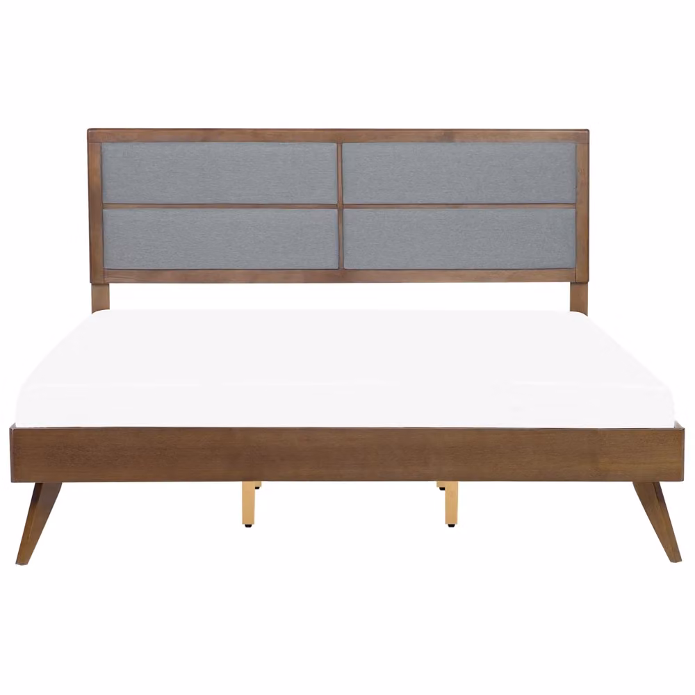 Letto Beliani moderno in legno di frassino e gomma con testiera imbottita in tessuto e rete a doghe arcuate L/P/H: 180 x 200 x 102 cm – 2