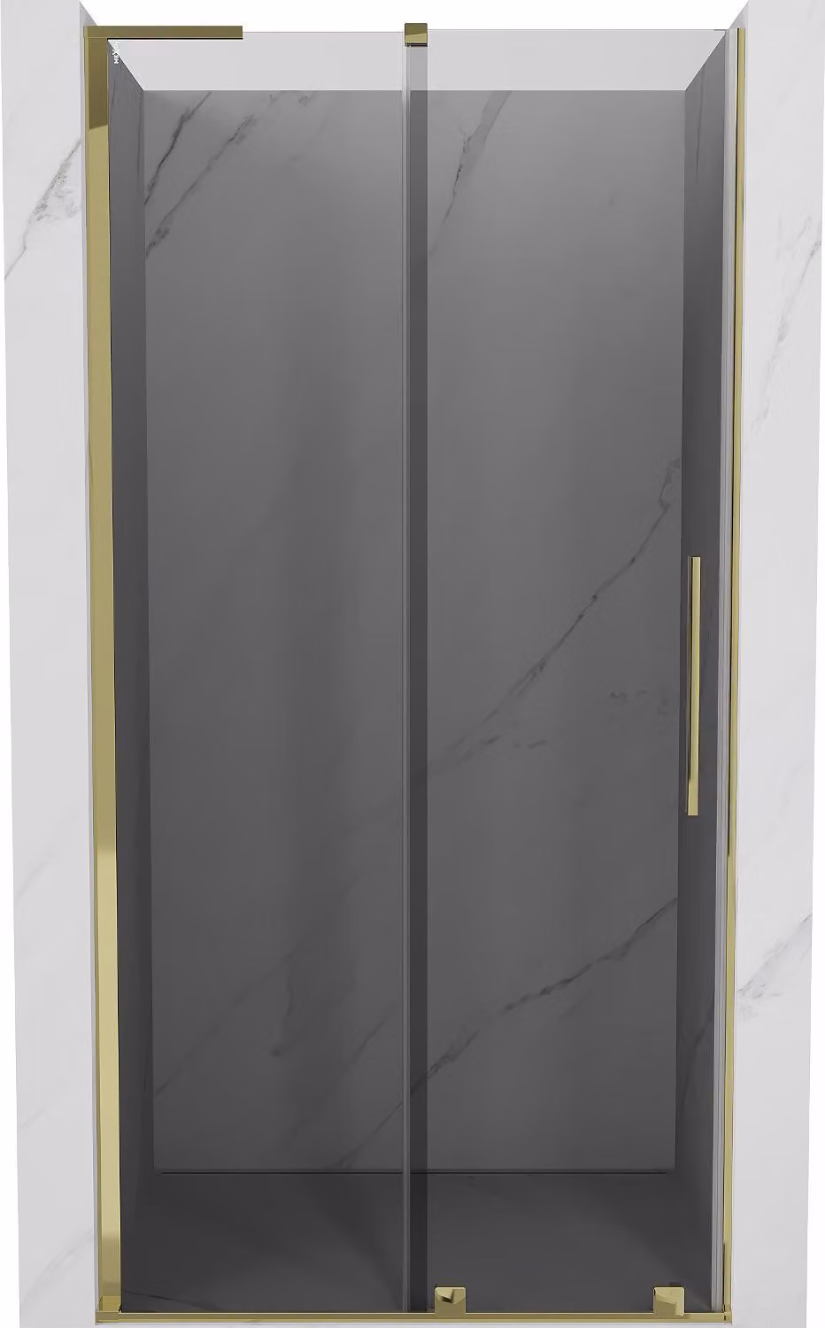 Mexen Velar L porta doccia scorrevole 110 cm, grafite, oro - 871-110-003-41-50