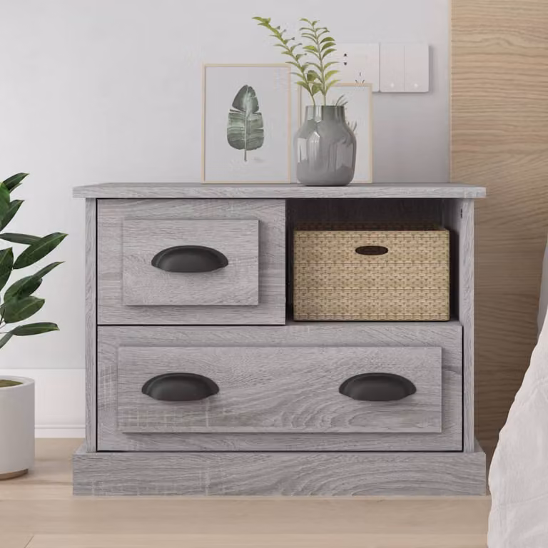 vidaXL Comodino Grigio Sonoma 60x39x45 cm