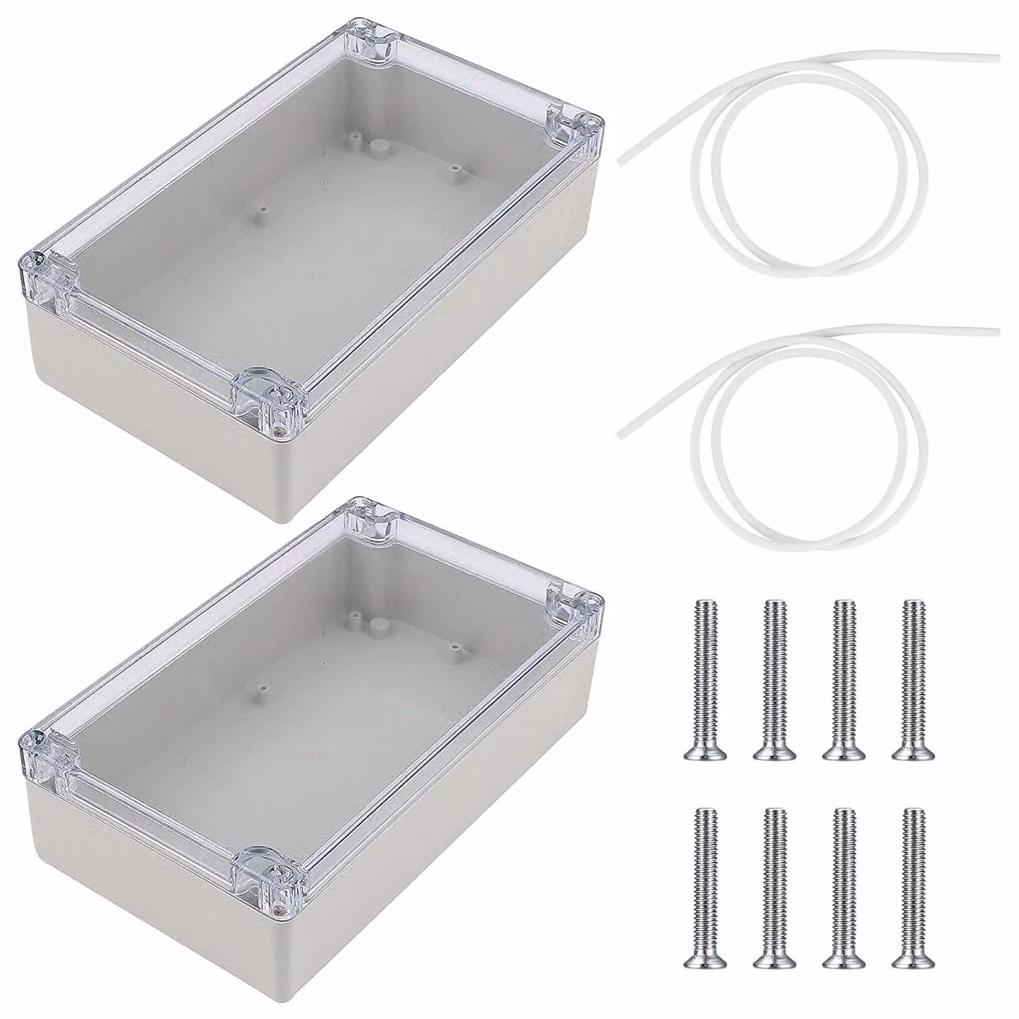 2 scatole di derivazione in ABS, alloggiamento elettronico, grado di protezione IP65, impermeabili, dimensioni 200 x 120 x 56 mm