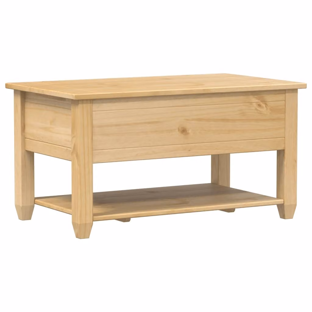 Tavolino con Cassetti 85x50x45 cm Legno Massello di Pino