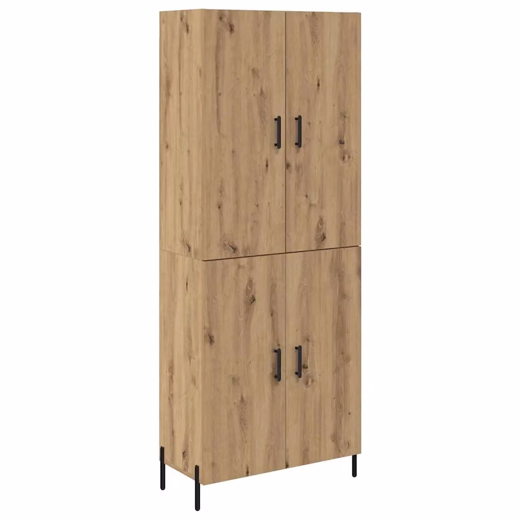 Credenza a parete vidaXL in legno rovere marrone con ante a battente stile minimalista L: 69,5 cm, P: 34 cm, H: 180 cm – 2