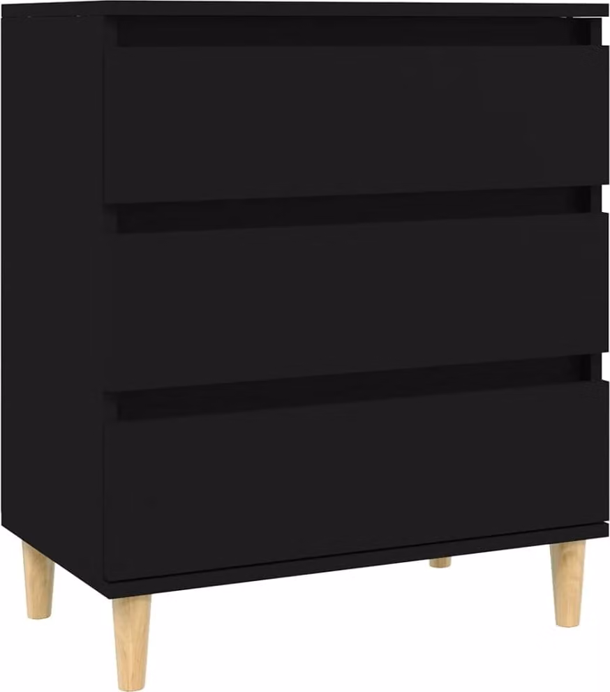 Credenza Nero 60x35x70 cm in Legno Multistrato