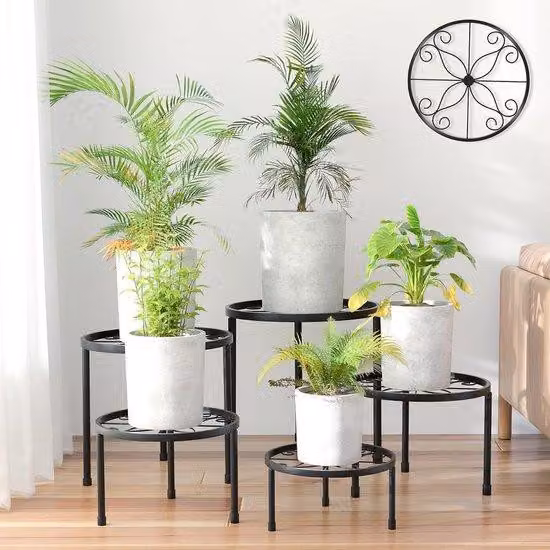 Set di 5 supporti per fiori in metallo per interni ed esterni - adatti alle piante da giardino