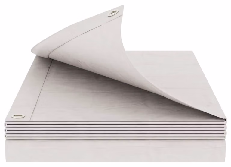 Telo in plastica bianca, occhielli, 8 x 8 m, 260 gsm PE