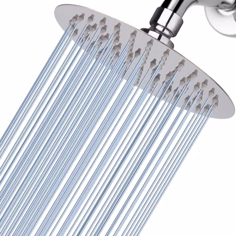 Doccia a soffitto da 15 cm, a forma circolare, con erogatore ad alta pressione, realizzata in acciaio inossidabile 304, finitura cromata, ideale per il bagno