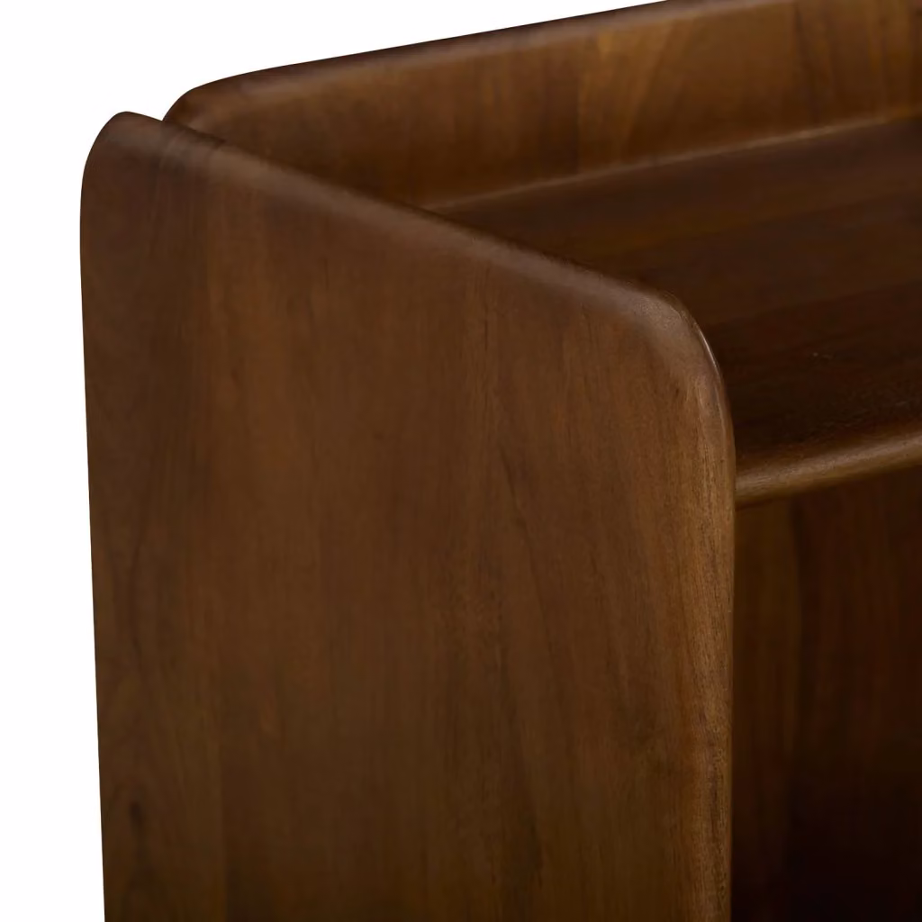 Set di 2 comodini SWEEEK in legno di acacia a 2 livelli, colore noce e beige, L 40 cm x P 50 cm – 2
