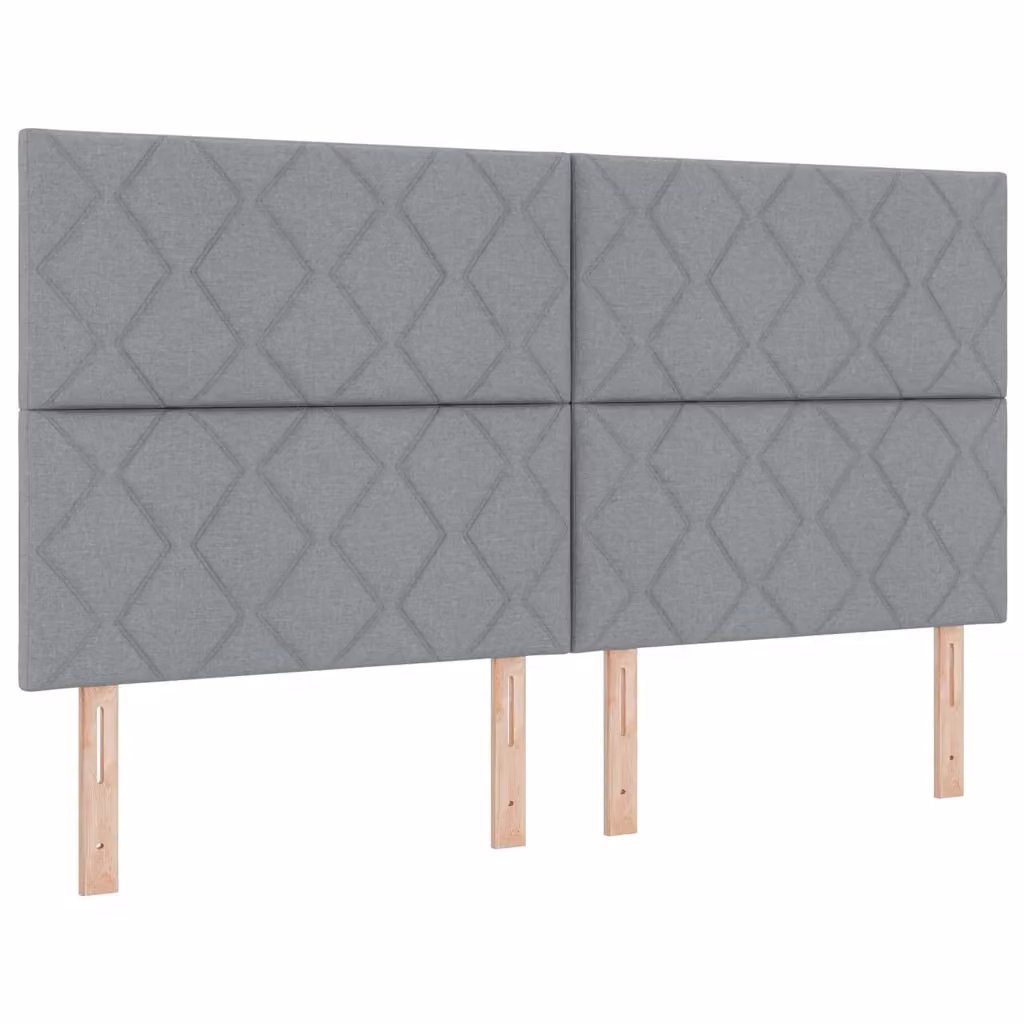 Letto a molla moderno vidaXL con illuminazione LED sottostante in tessuto grigio, L 180 x P 200 cm – 2