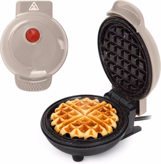 Mini piastra per waffle tonda KASANOVA colore beige diametro 12 cm