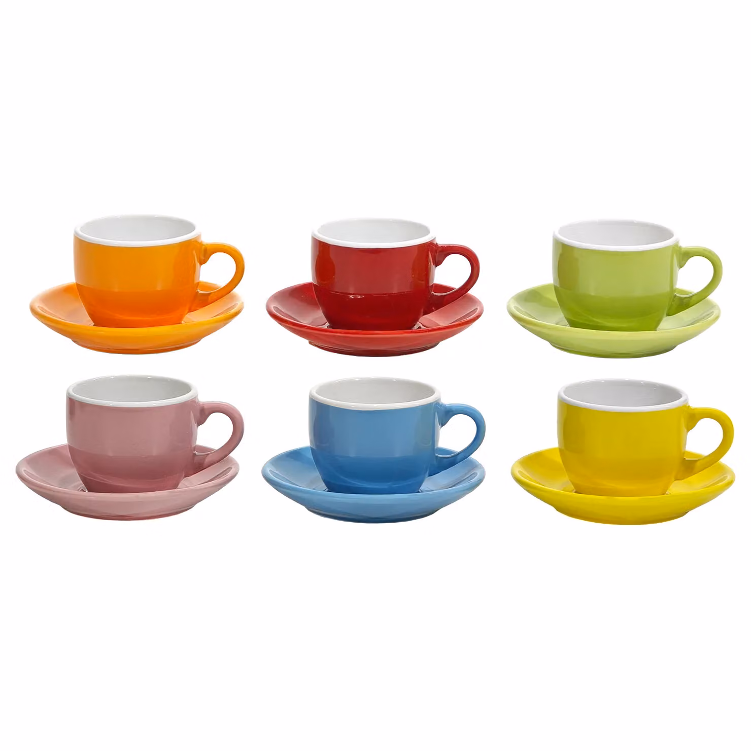 Servizio da caffè Gusto Casa in stoneware multicolore composto da 6 tazzine da 9 cl con piattini – 1
