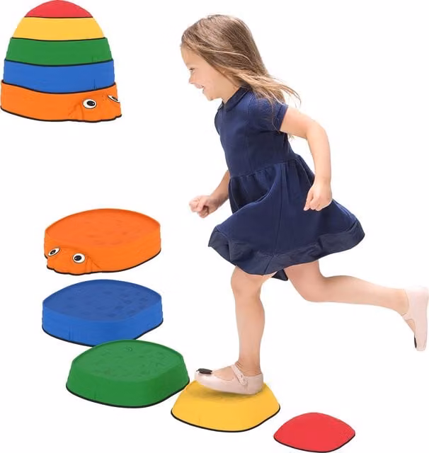 Set di 5 pietre di equilibrio impilabili AIYAPLAY per bambini, antiscivolo per interni ed esterni, multicolore