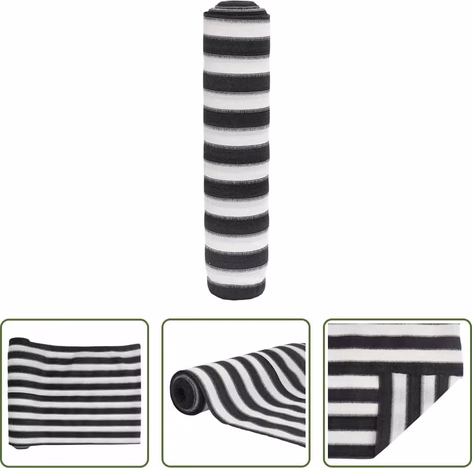 Il paravento Living Store antracite e bianco 2x10 m HDPE 75 g/m²