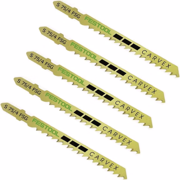 Festool Lame per seghetto alternativo S 75/4 FSG/5 Wood Universal 75 mm acciaio HCS set 5 pezzi