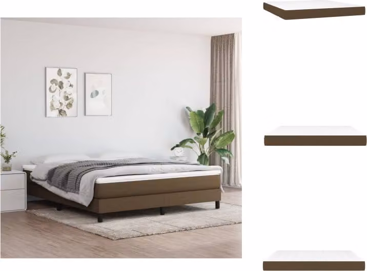 vidaXL Materasso a molle insacchettate in tessuto marrone scuro 160x200x20 cm - Materassi
