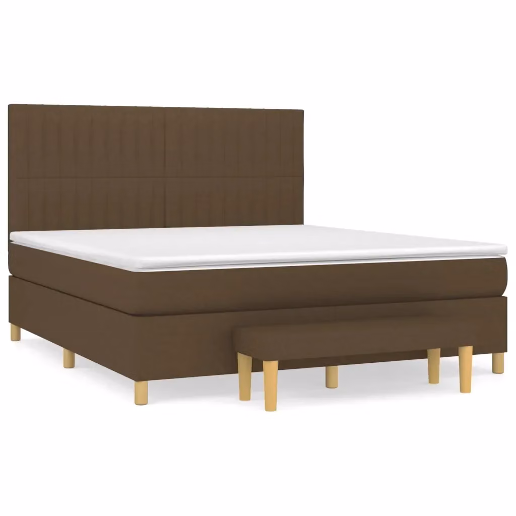 Letto Ibrido con Giroletto a Molle e Materasso vidaXL in Legno e Tessuto, Marrone e Bianco, L/P/H: 160 x 200 x 128 cm – 2