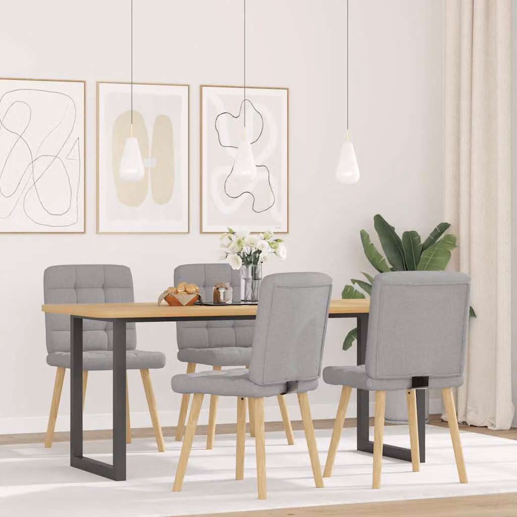 vidaXL Sedie da Pranzo 4 pz Grigio Nuvola in Tessuto