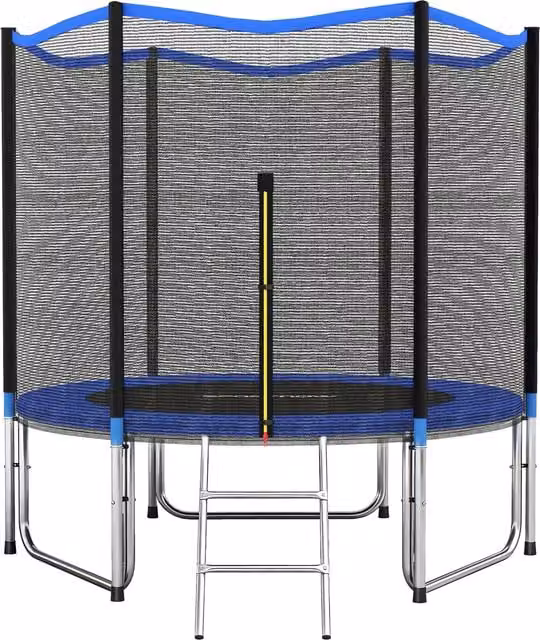 Trampolino SPORTNOW da 305 cm con rete di protezione e scaletta blu per esterni