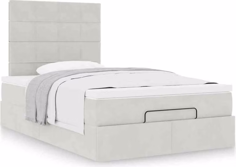Struttura Letto Pouf con Materassi 120x190 cm Velluto