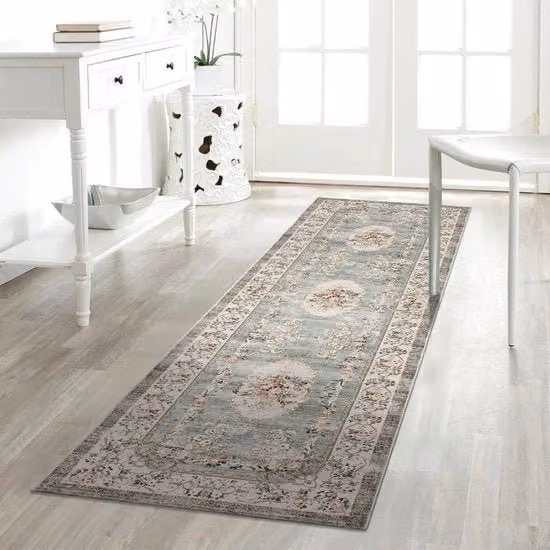 Tappeto antiscivolo per corridoio, cucina, cucina, lavabile, antislittamento, corridoio, lungo, cucina, pavimento - verde, 80 x 300 cm